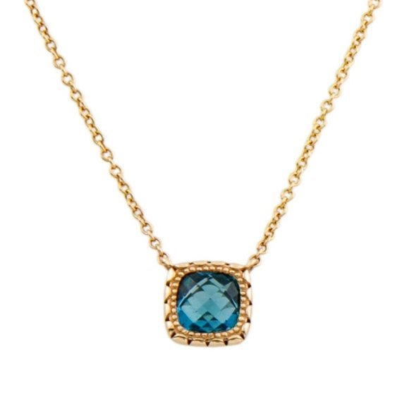 TACORI 14K YELLOW GOLD TOPAZ BRESCENT EMBRACE PENDANT NECKLACE